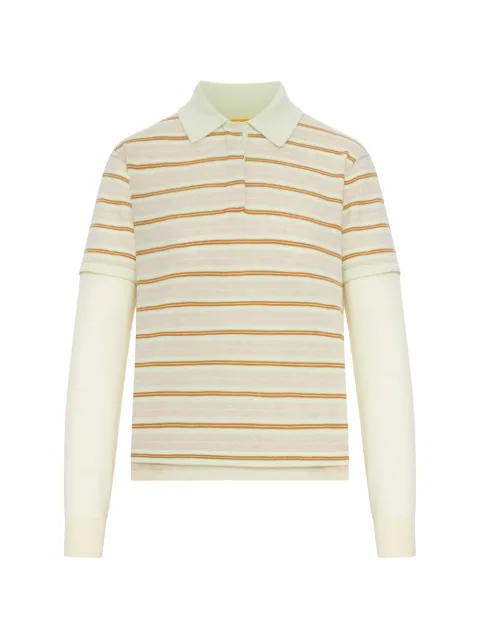 Guest In Residence striped collared polo top Neutrals W40710JL