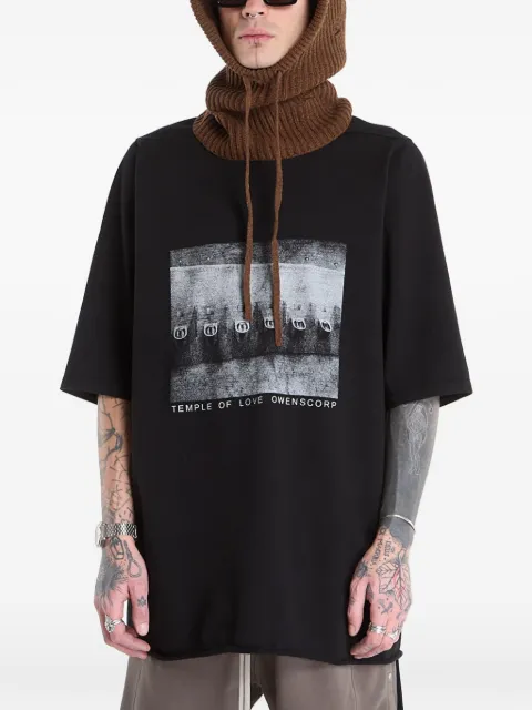Rick Owens DRKSHDW Jumbo SS graphic-print raw-cut T-shirt Brown DU01F4274RIGEP4