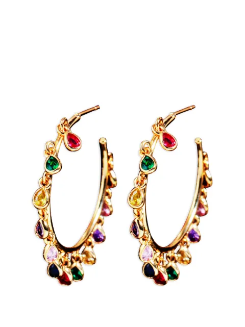 HZMER JEWELLERY Satrangi Bali teardrop hoop earrings Gold MCSBEG101