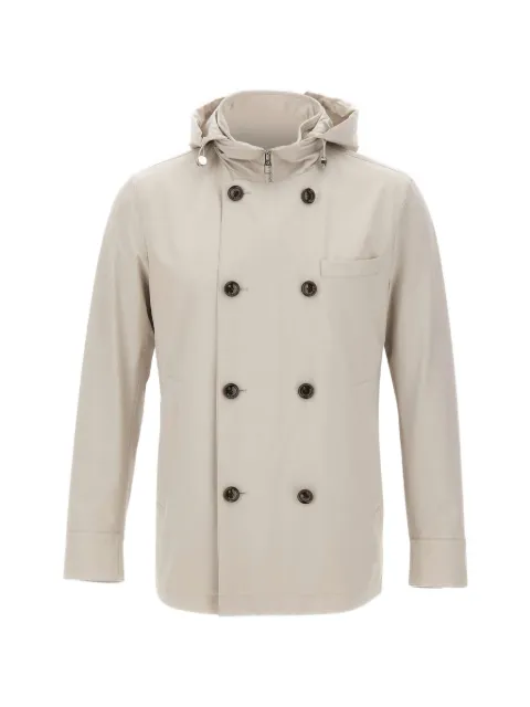 Montecore double-breasted hooded jacket Grey S10MUC966F