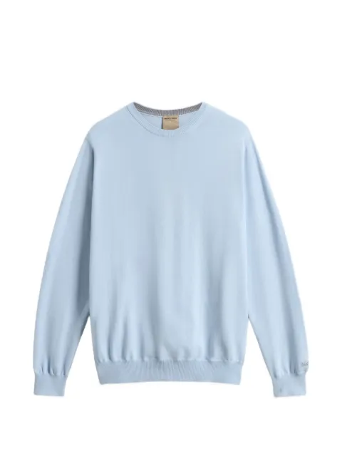 Woolrich logo-embroidered crew-neck sweater Blue CFWOKN0331MRUF0787