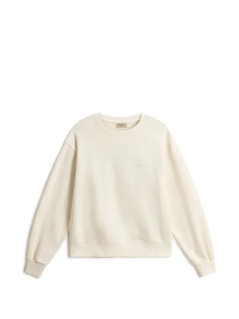 Woolrich logo-embroidered crew-neck sweatshirt Neutrals CFWWSW2007FRUT5330