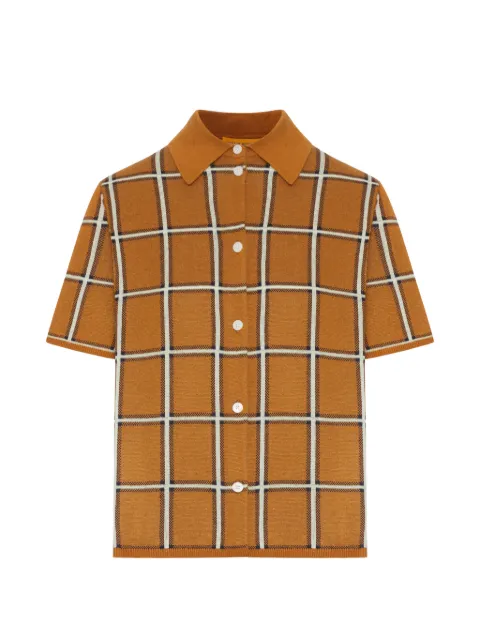 Guest In Residence checked collared top Orange W29722JF
