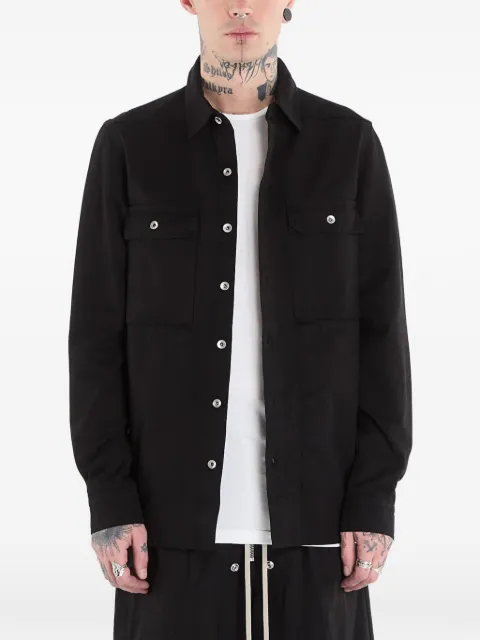 Rick Owens DRKSHDW Outershirt buttoned-up cotton jacket Black DU01F4755CVS
