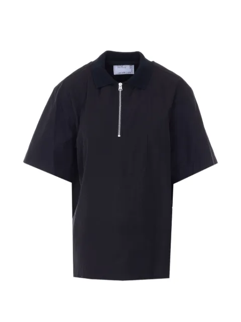 sacai zip short-sleeve polo shirt Black 2603982M