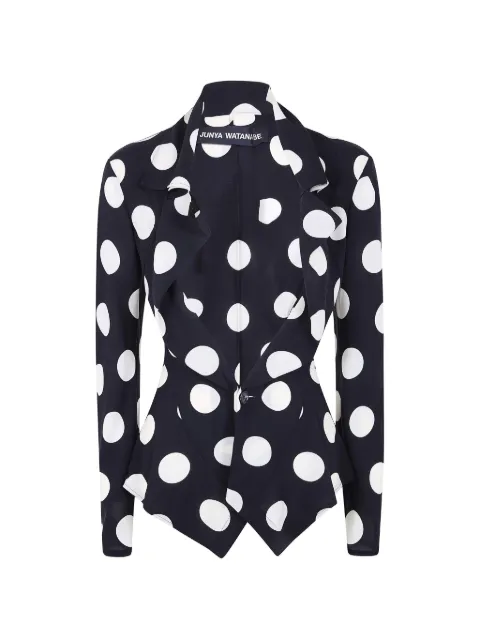 Junya Watanabe polka-dot ruffled blazer Black JQJ029