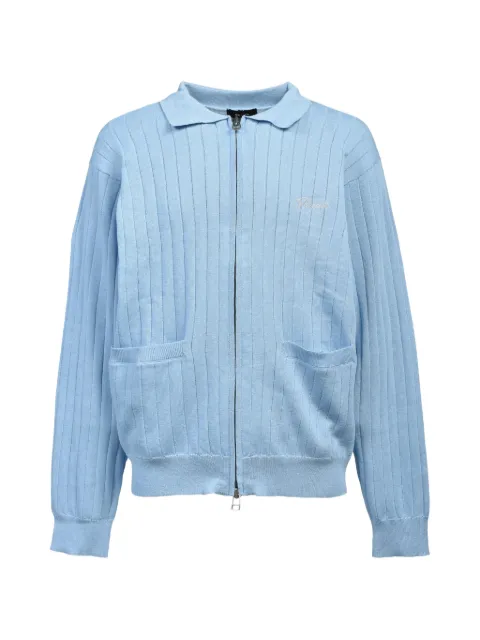 BREATH ribbed zip-up cardigan Blue BR26SSN3002ICE