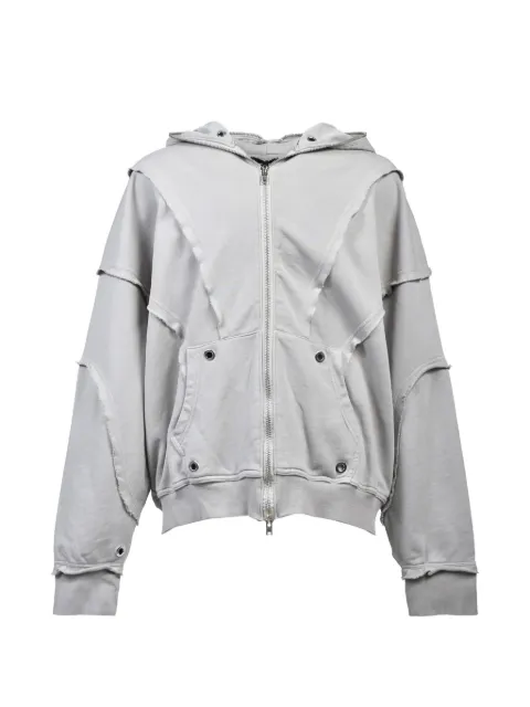 BREATH frayed zip-up hoodie Grey BR26SSC5003