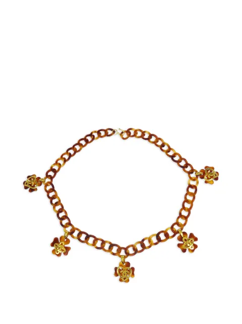 CHANEL Pre-Owned 1995 clover chain belt Brown 144973