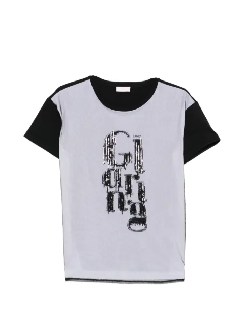 LIU JO sequin-embellished T-shirt Black WA6200JS904