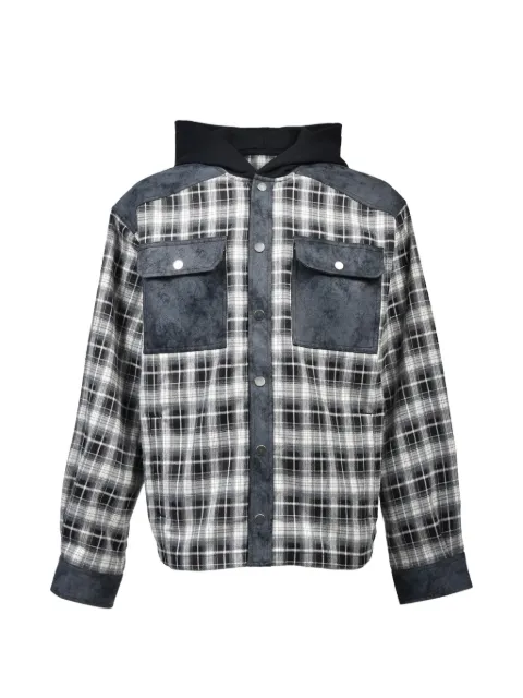 BREATH hooded check shirt Black BR26SSS2003