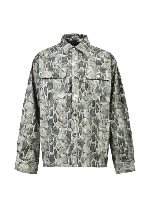 BREATH python-print pocket shirt Green BR26SSS2002