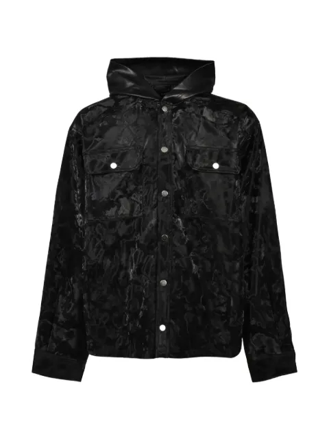 BREATH faux-leather hooded jacket Black BR26SSS2004BLK