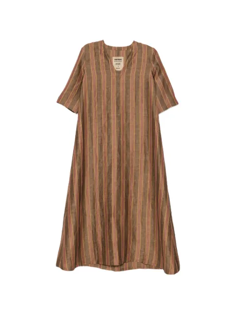 Uma Wang Apostle striped dress Brown UP5001B
