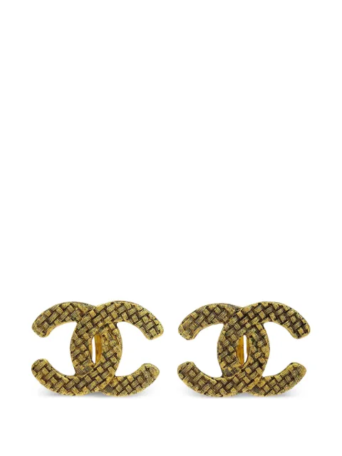 CHANEL Pre-Owned 1990-2000s CC clip-on earrings Gold 154071