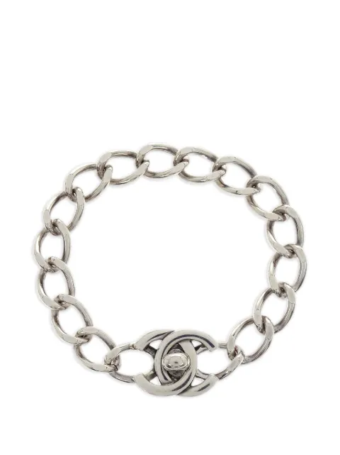 CHANEL Pre-Owned 1996 CC Turnlock clip-on earrings Silver 154370