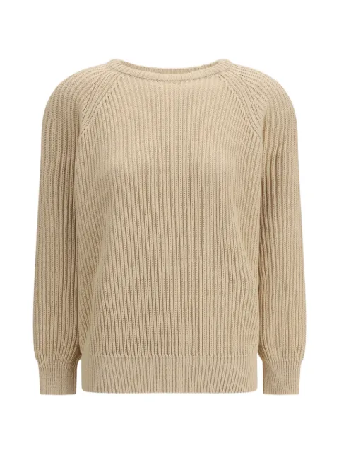 Saint Laurent long-sleeve cotton sweater Neutrals 860749Y77IX