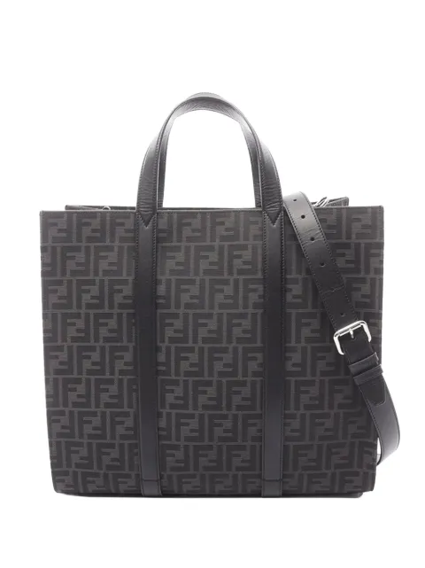 Fendi Pre-Owned 2000-2010 Large Zucca Canvas Shopper Tote satchel Black WN3FU19WCOU394M8