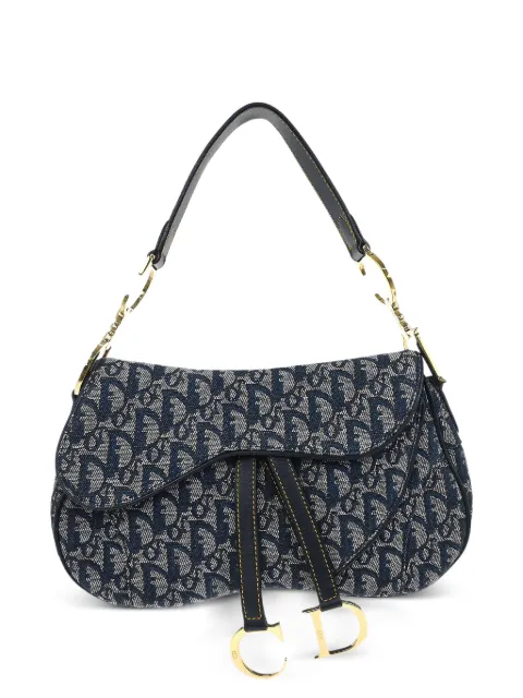 Christian Dior Pre-Owned 2002 Double Saddle canvas handbag Blue 126192