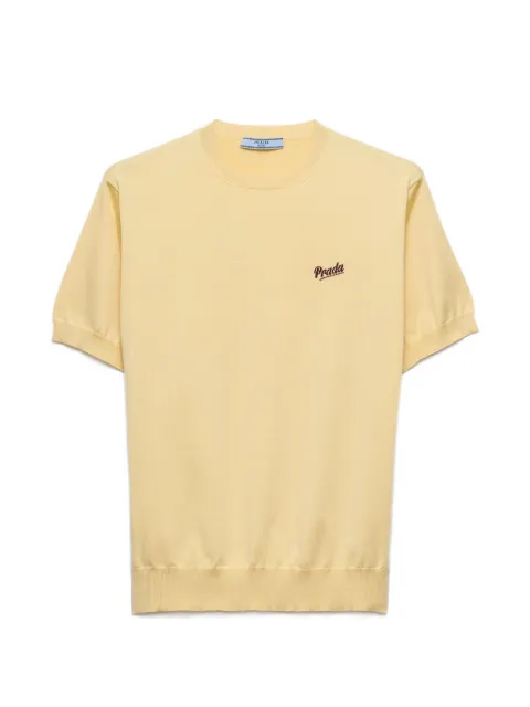 Prada silk crew-neck sweater Yellow P24B3DSOOO19DA