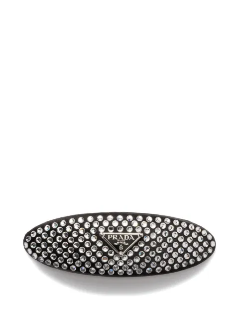 Prada satin and crystal hair clip Black 1IF2442AWL