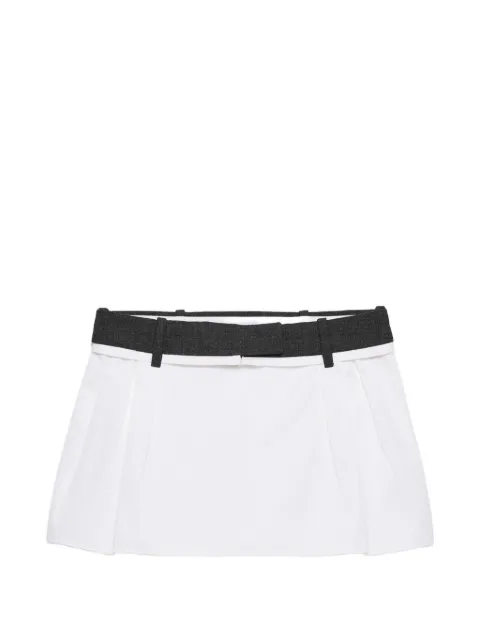 Prada poplin and rush stitch miniskirt White P185ZCSOOO18NO