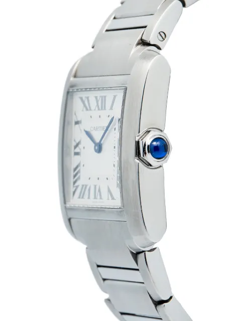 Cartier Steel Rectangular 20mm Tank Francaise White WSTA0074