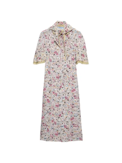 Prada floral print georgette dress Neutrals P3R39SOOO19BM