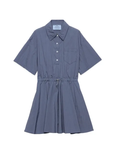 Prada short-sleeved technical pongé dress Blue 23X731SOOO16NA