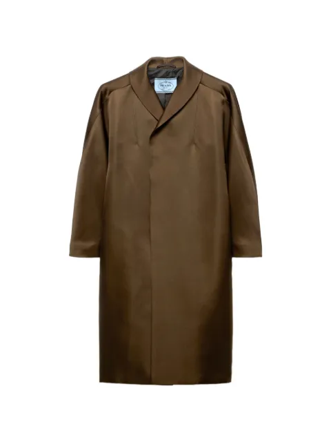 Prada single-breasted double satin coat Brown P634TSOOO19BL
