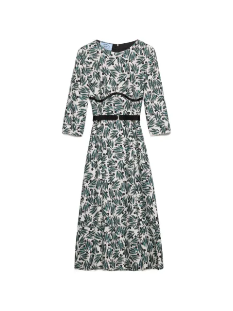 Prada printed pongé dress Neutrals P3R31RSOOO19CN