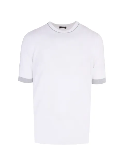 Peserico contrast-trim short-sleeve T-shirt White R59487F149173N