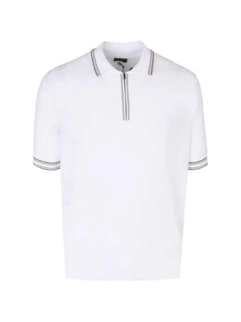 Peserico zip-fastening striped-trim polo shirt White R59494F149173T