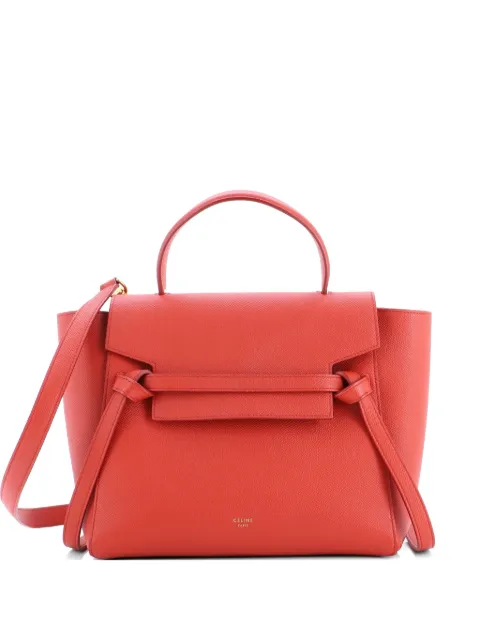 Celine Pre-Owned Belt Bag Textured Leather Micro satchel Red ESF91P969VDQFD8D