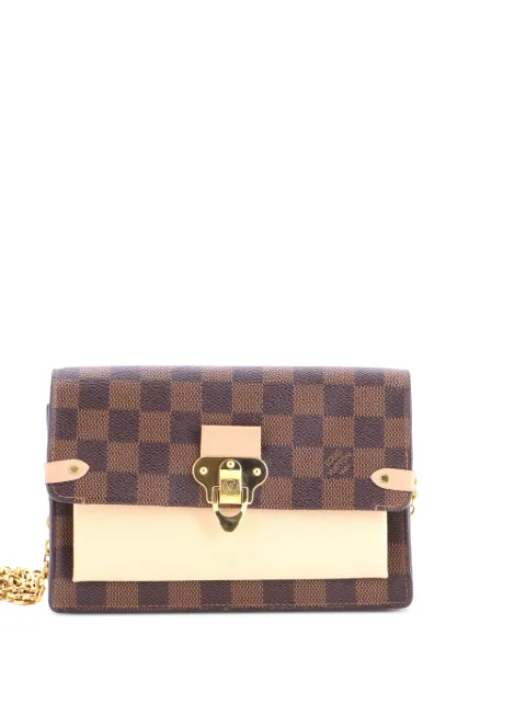 Louis Vuitton Pre-Owned Vavin Chain Wallet NM Damier with Leather crossbody bag Brown GO10AGHHU5XXNQK3