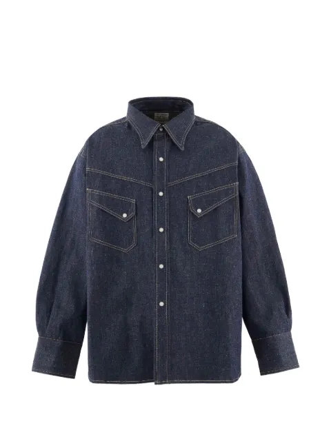 SAINT MXXXXXX chest-pocket denim shirt Blue SMMK80000C43