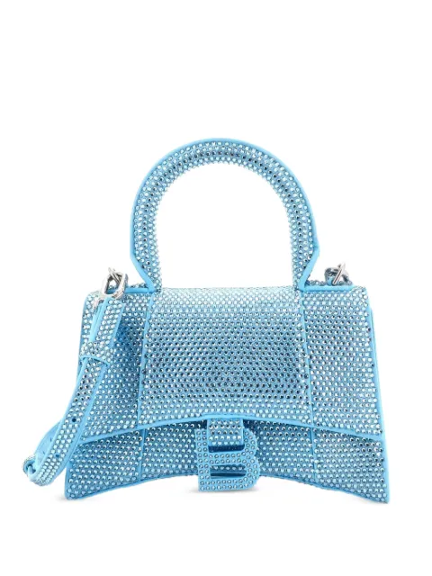 Balenciaga Pre-Owned Hourglass Top Handle Bag Suede with Crystals XS crossbody bag Blue FK45ZHG7NGZFZFZQ