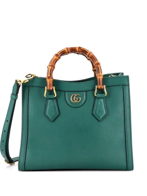 Gucci Pre-Owned Diana NM Bamboo Handle Leather Small tote bag Green 5CR2ZFAWU4NV3HGB