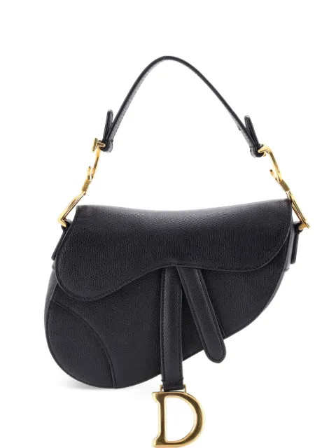 Christian Dior Pre-Owned Saddle Handbag Leather Mini shoulder bag Black RK83QQK94TJUETBW