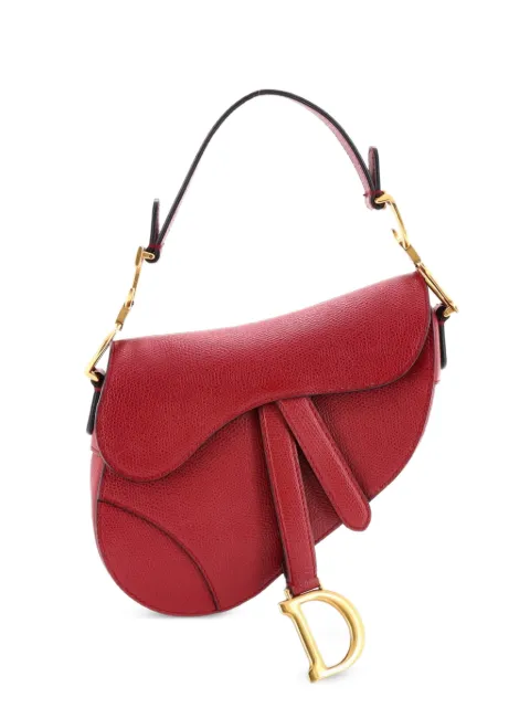 Christian Dior Pre-Owned Saddle Handbag Leather Mini shoulder bag Red 5YTEY3CH5YGELG70