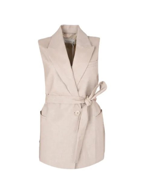 Peserico belted notch-lapel waistcoat Neutrals A03528A00591