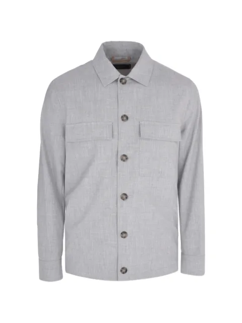 Peserico slub-texture button-pocket jacket Grey R5273801941