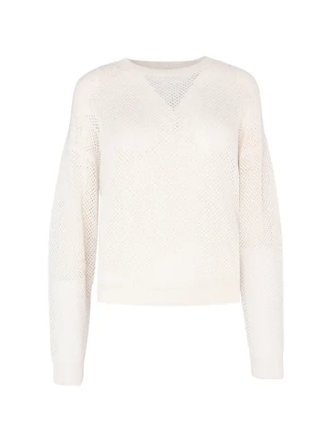 Peserico open-knit crew-neck sweater Neutrals A99030F129234R