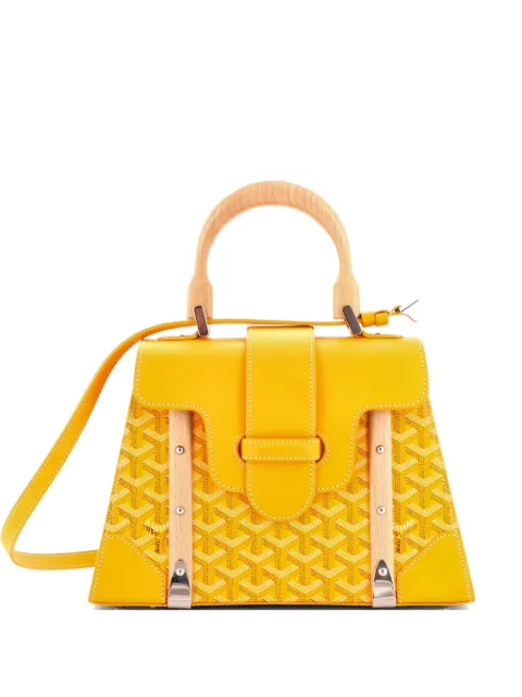 Goyard Pre-Owned Saigon Top Handle Bag Coated Canvas with Leather PM satchel Yellow NTOMIXMJWG3U9DBN