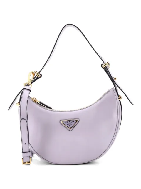 Prada Pre-Owned Arque Half Moon Leather Small hobo bag Purple UR5NNR02BB7BXYFX