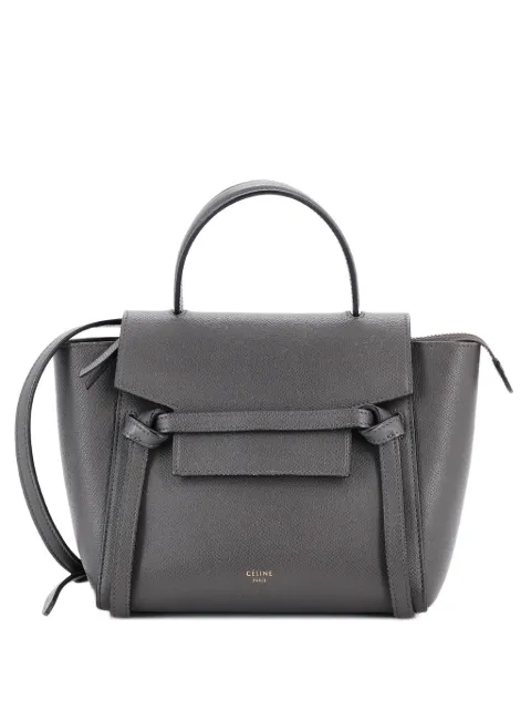 Celine Pre-Owned Belt Bag Textured Leather Nano shoulder bag Grey 0283WY6H2EBTMS14
