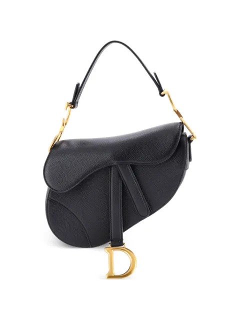 Christian Dior Pre-Owned Saddle Handbag Leather Mini shoulder bag Black VRSPKVR5U5LOD3Z3
