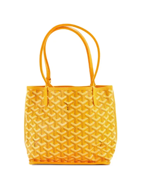 Goyard Pre-Owned Anjou Reversible Tote Coated Canvas Mini satchel Yellow KXKP4QLR4HZ8BUKP