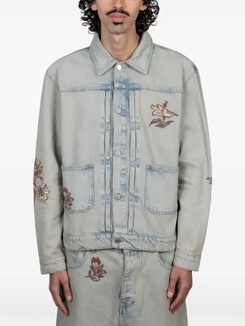Drôle De Monsieur embroidered denim jacket Blue JT271CO123DUS