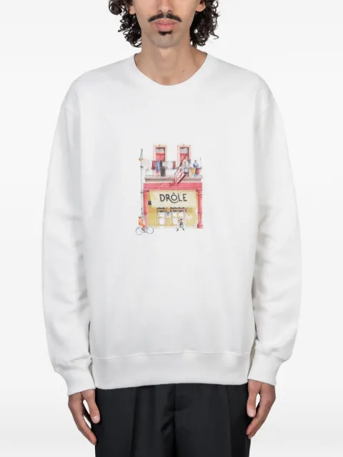 Drôle De Monsieur café graphic sweatshirt Neutrals SW201CO127OW